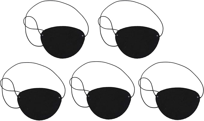 Amazon Co Jp Chermyaa ハロウィン小道具 5pcs 海賊独眼竜単アイマスク 片眼帯 アイパッチ コスプ小物 変装グッズ 全黒 家電 カメラ