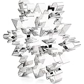 Snowflake Cookie Cake, Christmas Decorating Fondant Embossing Tool Cookie Cutters Set Stainless Steel