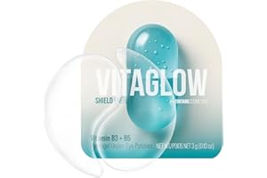 Shield Energy Soothing Under Eye Patches (28 Pairs) - Vitamin B3, Vitamin B5 & Ectoin Hydrogel Eye Mask for Sensitive Skin & 