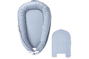 Hooyax Baby Lounger Cover Only, 100% Cotton Newborn Nest Cover, Soft Portable Baby Nest Replacement Cover for Boys Girls, Breathable Infant Lounger Covers, Baby Essential (Blue)