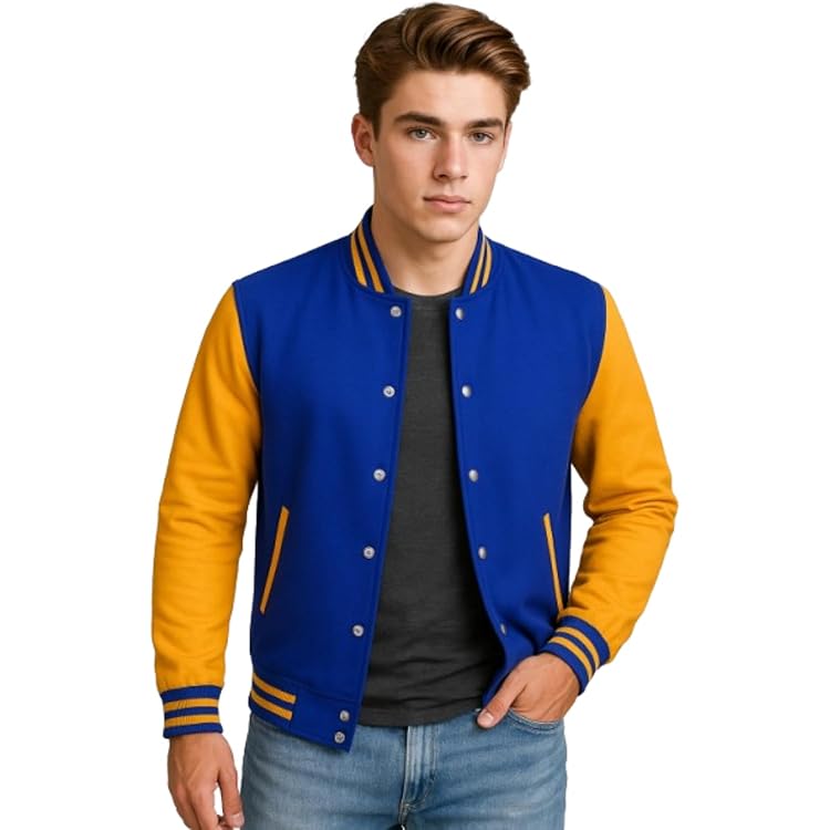Ezee Smart Deals Men's Imperial Blue Varsity Jacket I High