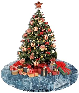 Amazon Com Sfeatrutmat Tree Skirt Christmas Winter Snow In New