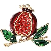 Teyolo Enamel Fruit Brooch for Women Rhinestones Fruit Lapel Pin Elegant Fruit Brooches Jewelry Gift, Perfect for Dresses Hat Bag