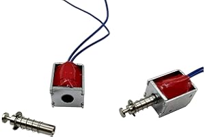 BUBQD 2PCS Mini Suction Type Frame Linear DC Solenoid Electromagnet 5mm Stroke DC 6V~12V 51Ω Open Frame Mini Push Pull Actuator Electric DC Magnet Solenoid 0.1~0.21A