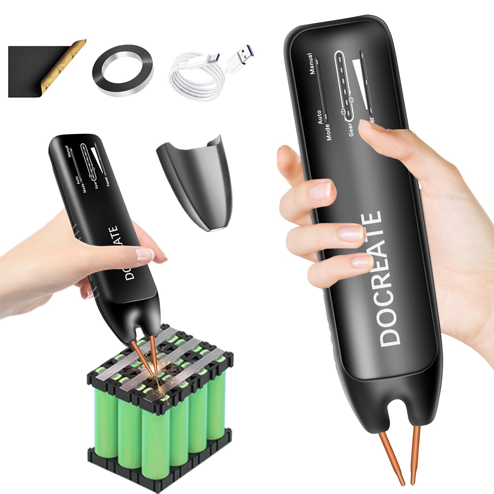 Photo 1 of Battery Spot Welder, Portable Handheld Battery Spot Welder for Lithium Batteries, 18650 Battery, 0.1-0.25mm Nickel Strips, Welding Nickel Sheets, Iron, 11 Gear Adjustable and Auto Manual Modes