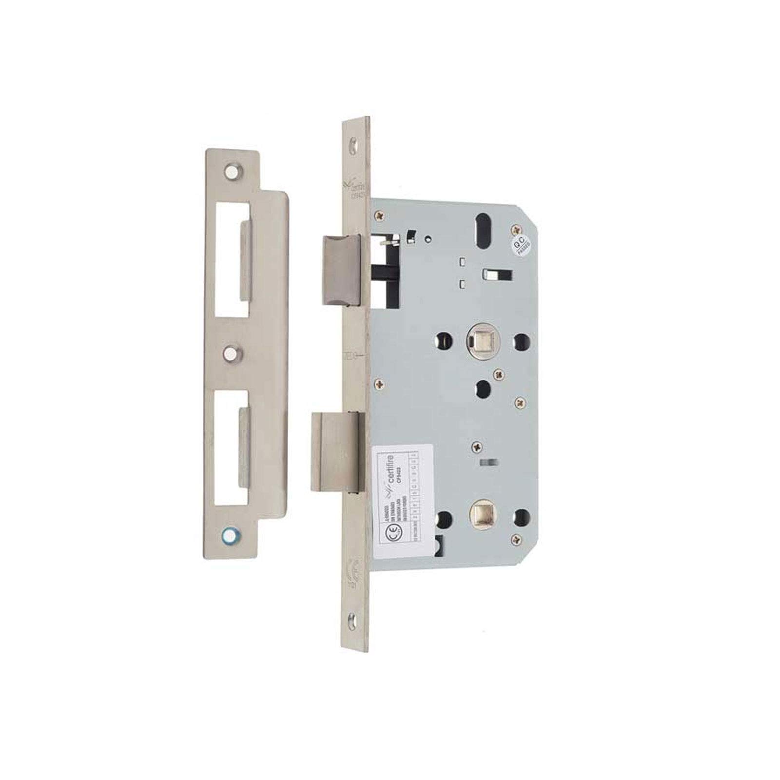 DIN Bathroom Lock - 60mm - Satin Stainless Steel