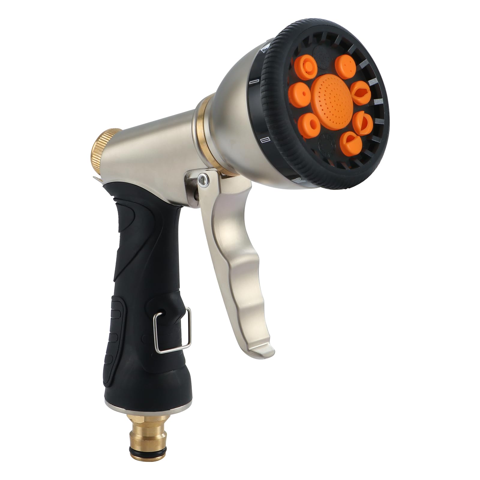 Fippy Garden Hose Pipe Spray Gun, 9 Adjustable Patterns Metal Garden Hose Gun, Multifunction Garden Hand Shower for Plant Watering, Car and Pet Washing, Sidewalk Cleaning