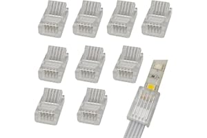 Biantie La 5 Pin 12mm LED Strip to Wire Connector rgbw Unwired Clips Solderless Adapter Terminal Extension Connection for Multicolor LED Strip Lights 12V 24V (Pack of 10)