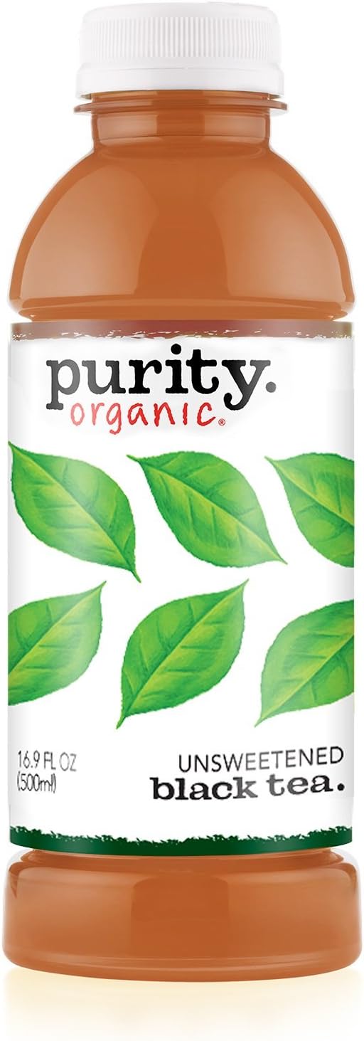 Purity Organic Tea, Unsweetened Black Tea, 16.9 Ounce (Pack of 12)
