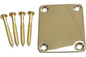 OVSAL Guitar Neck Plate Neck Joint Plate Electric Guitar Part Replacement for Telecaster Neck Tele Neck Strat Neck Stratocaster Neck Bass Neck Gold