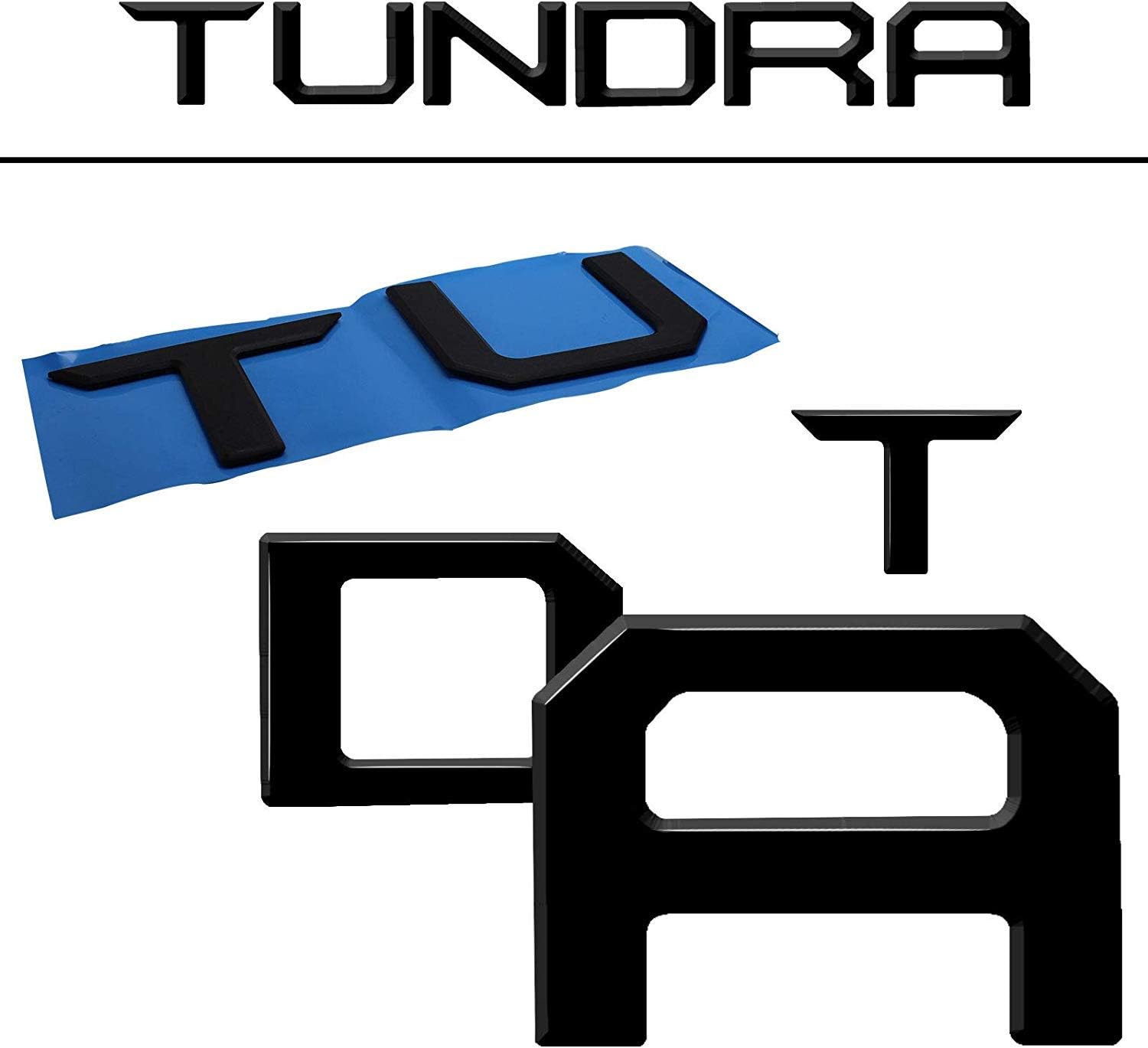 Tailgate Insert Raise Letter For Toyota Tundra 2014-2018 3D ABS hard PVC Stiff Sticker Decoration,Matt Black