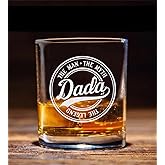 Dada The Man The Myth The Legend Whiskey Glass, Gifts For Grandfather, Papa, Dad, Him, Christmas, Birthday, Father's Day For Dada From Daughter, Son