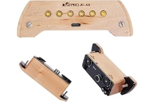 JUSTPRO Acoustic Guitar Pickup, Dual-System and Dual-Coil Active Pickup for Acoustic Guitar, Magnetic Rechargeable Sound-hole Guitar Pickup with Humbucker Microphone Volume Tune