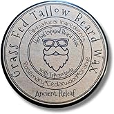Ancient Releaf Grass-fed Beef Tallow Beard Wax, with Tepezcohuite, All-Natural, Shaping, Sculpting, Mustache and Beard, Natural Hold, Grooming for Men 2oz. Tin