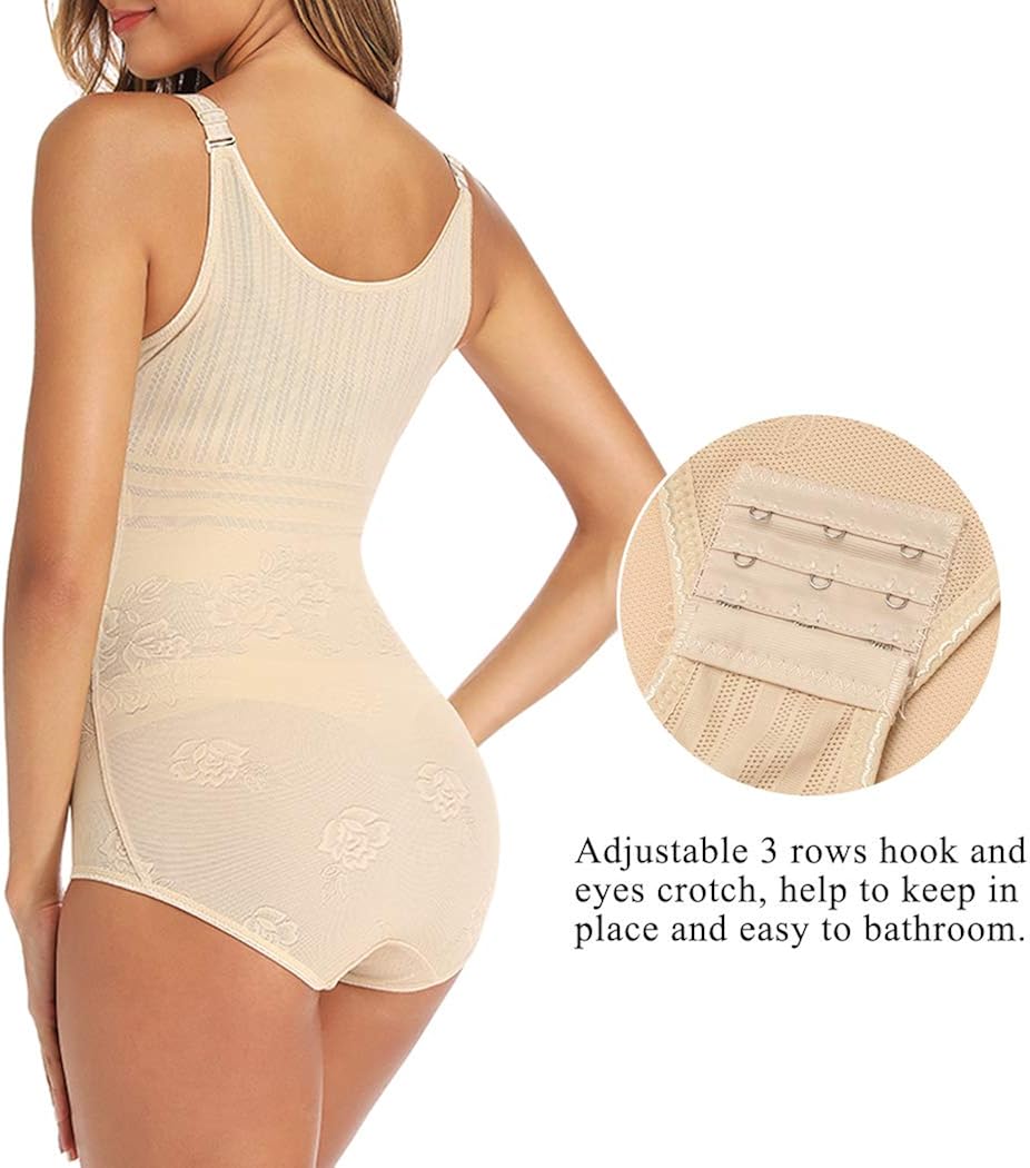 Tummy Control Shapewear Bodysuit for Women Open Bust Body Shaper Waist Trainer Bodysuit Body Briefer at  Women’s Clothing store