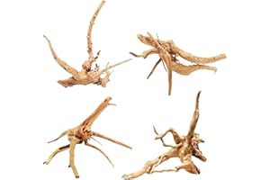 Tfwadmx Aquarium Driftwood Natural Wood 4''-7'' Reptile Branch Fish Tank Tree Plant Stump Ornament Decor 4 PCS