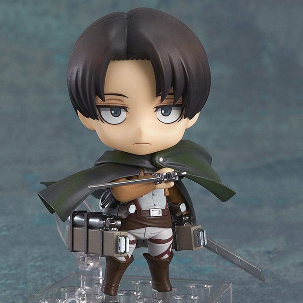 KroY PecoeD Anime Attack on Titan Levi Ackerman Action Figure, Cute Cartoon Character PVC Collectible Model for Home Car Decoration