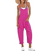 Muchpow Women's V Neck Sleeveless Jumpsuits Spaghetti Straps Harem Long Pants Overalls With Pockets