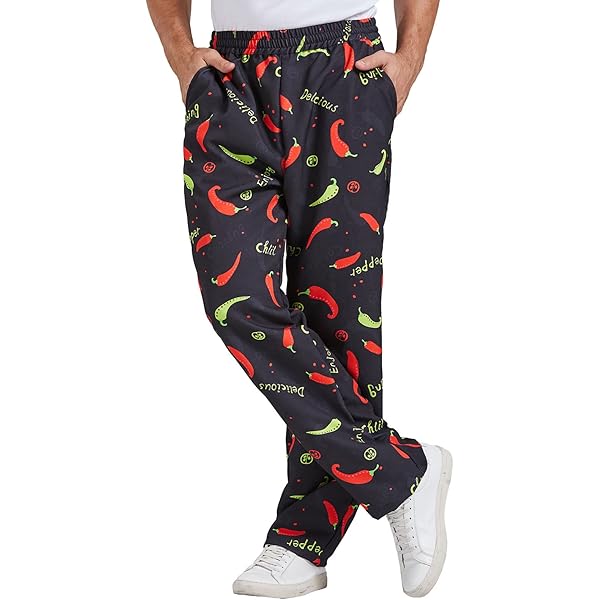 Chef Works Unisex Baggy Chef Pants – Poly/Cotton Blend, Elastic Waist With Drawstring, Durable