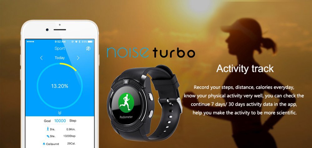 noise turbo black smartwatch black strap regular
