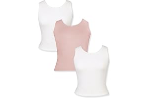 DChica Cotton Camisoles Vest for Girls | Round Neck Broad Strap Tank Top | Sleeveless Undershirts - Pack of 3 Camisoles