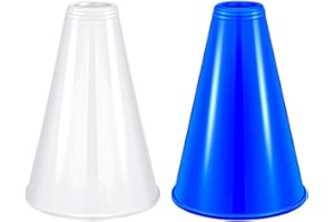 HSLCGF 2 Pcs Plastic Cheer Megaphone for DIY Party Accessory for School Outdoor Activities Party Favors Sports Match Game (White,Blue)