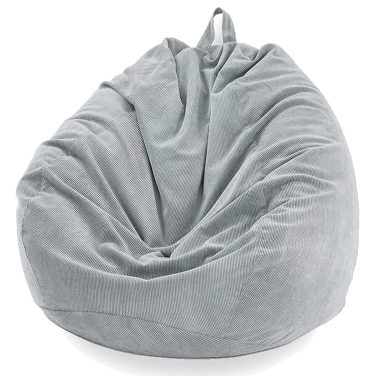 Chickwin - Bean Bag Chair Cover, Corduroy Bean Bag Chair Without Filling - For Outdoor and Indoor Relaxation, Lounge Chair, Bedroom Cushion - Grey - 85 x 110 cm