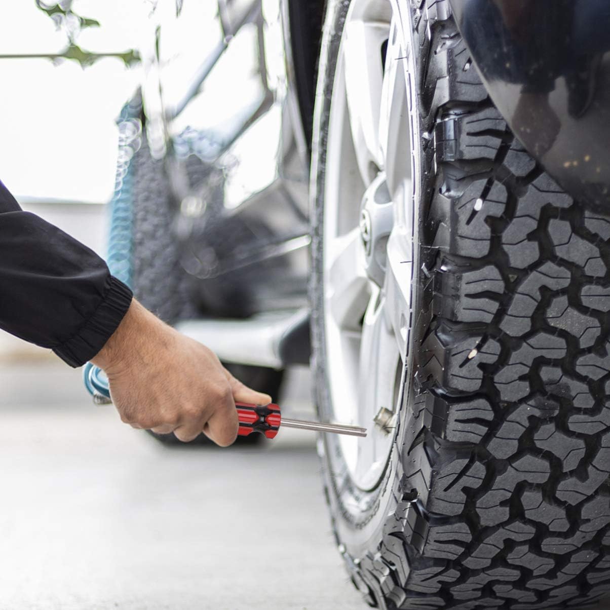 Amazon Iplusmile エアバルブレンチ タイヤレバー タイヤ交換 タイヤバルブコア タイヤ バルブコアリムーバー 2バルブレンチ 40バルブニッケルメッキアメリカンバルブコア タイヤ ホイールセット 車 バイク