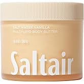 Saltair Multi-Lipid Body Butter - Rich, Nourishing Hydrating Body Cream with Ceramide Complex, Coconut Oil, Shea Butter, and Sea Buckthorn. Moisturizing Dry Skin Care. 10oz Jar - Salt Water Vanilla