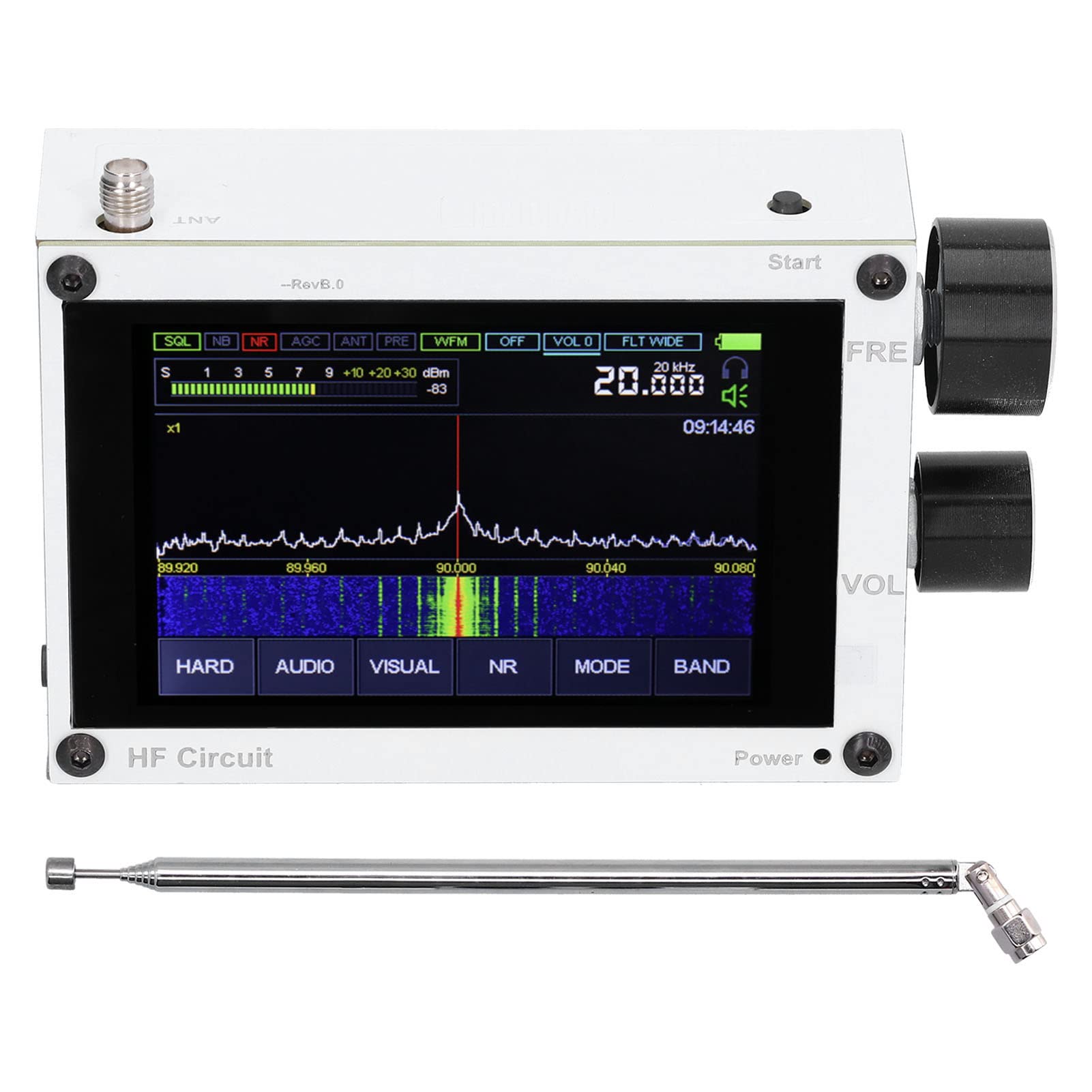 SDR Radio Receiver 3.5in Touch Screen Wireless Industrial Shortwave Radio Receiver 50kHz-2GHz