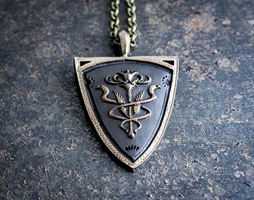 Final Fantasy 14 Twin Adder Grand Company brass pendant -- ffxiv Final Fantasy XIV Job Class jewelry