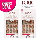 (2 PACK) Kiss The Collection 24 Nail Kit (SSC04X), Free Glue, False Nails, Fashion Fake Nails