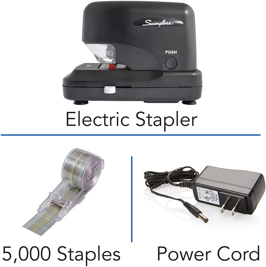 Swingline Electric Stapler, High Volume, 30 Sheet Capacity, Jam Free Stapling, Includes 5000 Staples, Black (69008) : Office Stapler Products : Office Products