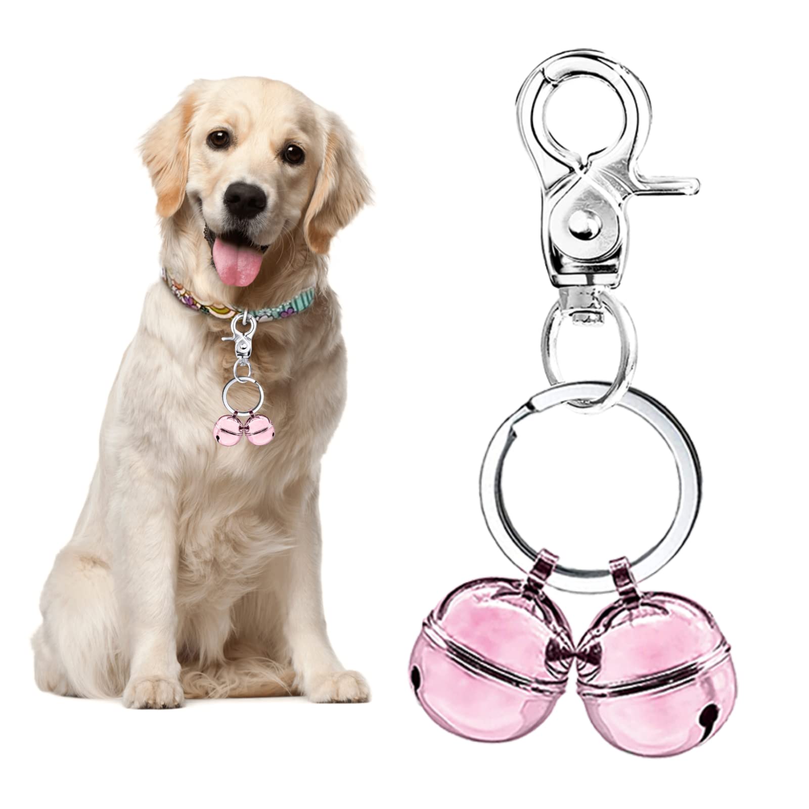 Whimsii Extra Loud Cat & Dog Bell for Collar, Pet Tracker & Falconry, Durable Brass Collar Charms with Swivel Lobster Clasp