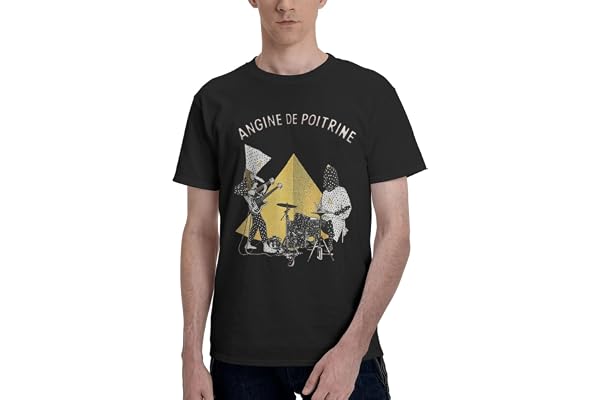 Angine De Poitrine Band Vintage Music T-Shirt Graphic Tee Tops Casual Streetwear - Black