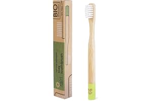 Rain Organic Bamboo Baby Toothbrush - 100% Safe Infant Toddler Kids Toothbrush 6 to 12 Months and Up, Natural BPA-Free Biodegradable Wood Toothbrush Extra Soft Bristles Children's Dental Care (1 Pack)