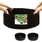 GROWINGGAIR DATANG 2-Pack 50 Gallon Large Non-Woven Grow Bags Reusable Thickened Durable Aeration Fabric Pot Black (50Gal_2Pcs)