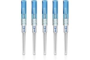 BOCHANG Catheter Piercing Needles - 5Pcs Catheter Needles 22 Gauge Ear Nose Piercing Needles Stainless Steel Hollow Needles for Ear Nose Lip Tongue Belly Navel Cartilage Piercing Kit Piercing Supplies