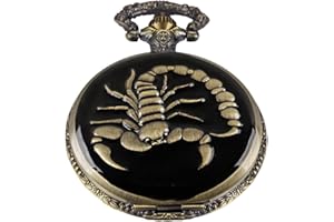 Whodoit Mens Quartz Pocket Watch Green Eyes Round Case Shape Pendant Necklace Pocket Watch