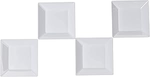 Exquisite Plastic Mini Square Appetizer Plates - 100 Ct Square plastic Dessert Plates - 2.95 Inch. x 2.95 Inch. (White)