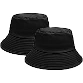 PFFY 2 Packs Bucket Hat for Women Men Cotton Hats Sun Beach Fishing Cap