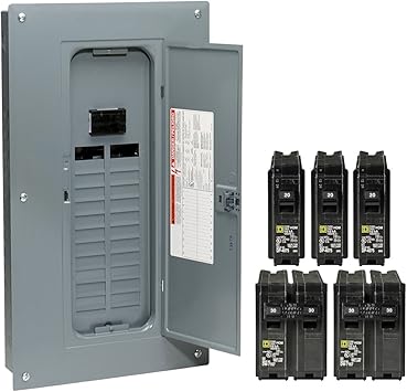Square D By Schneider Electric Hom24m100vp Homeline 100 Amp 24 Space 24 Circuit Indoor Main Breaker Load Center With Cover Value Pack Circuit Breaker Panels Amazon Com