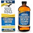 Natural Path Silver Wings Colloidal Silver Liquid - Enhanced Immune Support Supplement - 250ppm (1250mcg) - 16oz