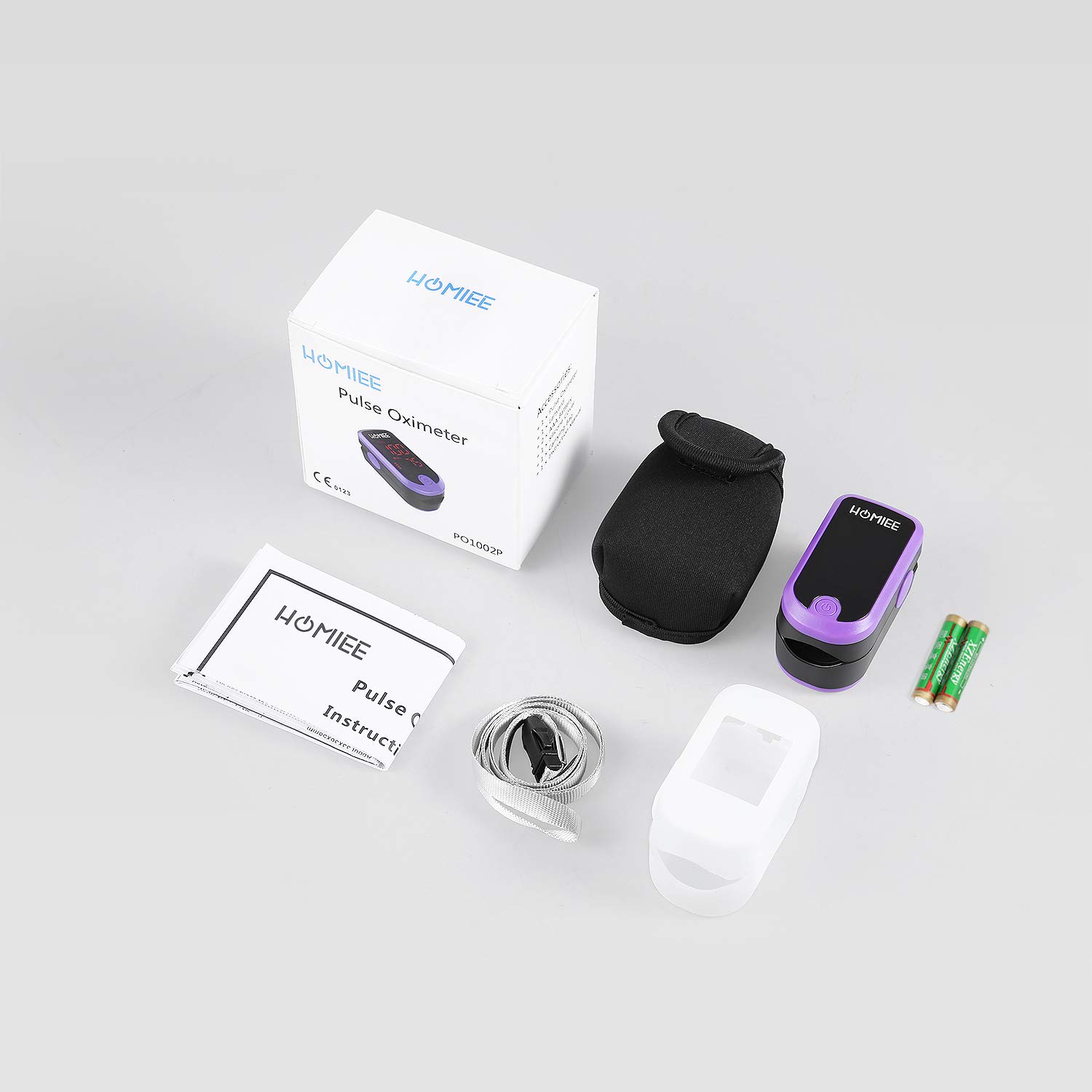 Pulsoximeter, Oximeter mit Pulsmesser mit Dual Richtungen rotierendem OLED Display Fingeroximeter für die Messung des Puls und der Sauerstoffsättigung am Finger, Lila