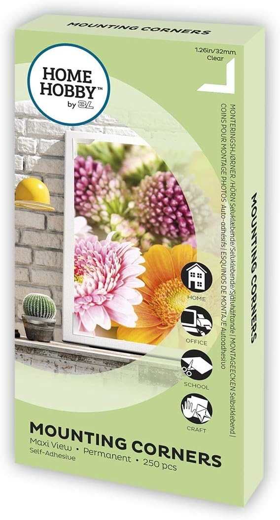 HomeHobby by 3L Mounting Corners, Maxi View, 32mm (250 pcs), Clear