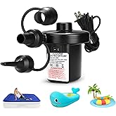 YUUUPIM Electric Air Pump Portable Quick-Fill Air Pump with 3 Nozzles, 5000pa AC110-120V, Perfect Inflator/Deflator Pumps Sui