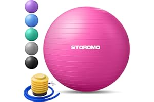 STOROMO Anti-Burst Pregnancy Exercise Ball – High Weight Capacity Stability Ball for Yoga, Pilates & Labor Support, Eco-Friendly PVC Fitness Ball for Moms, Includes Pump (45cm-95cm)