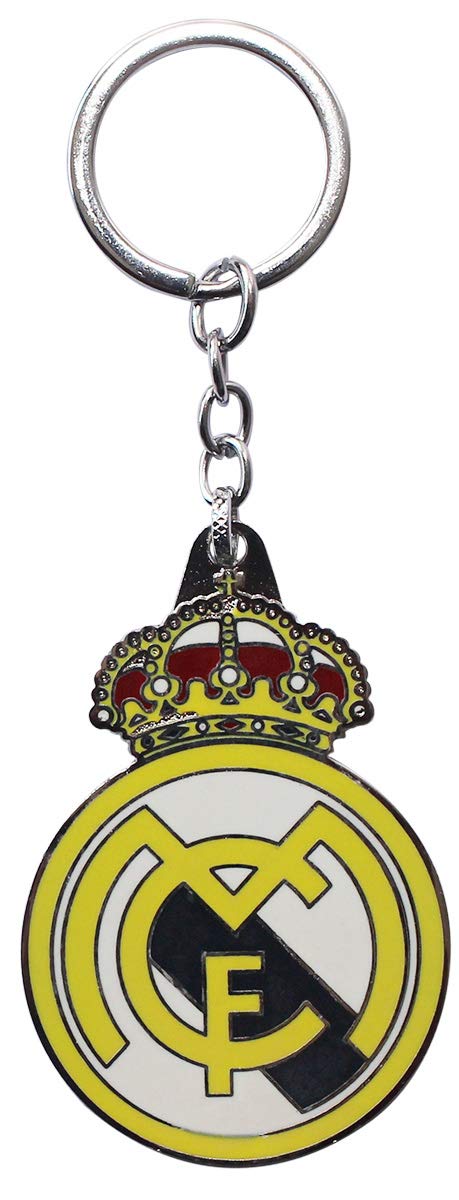 Fameus Real Madrid Fcemblem Logo Key Ring Real Madrid Football Club Metal Key Chain Collectible Yellow Black White Color 4 X 3 X 0 11 Inches Amazon In Car Motorbike