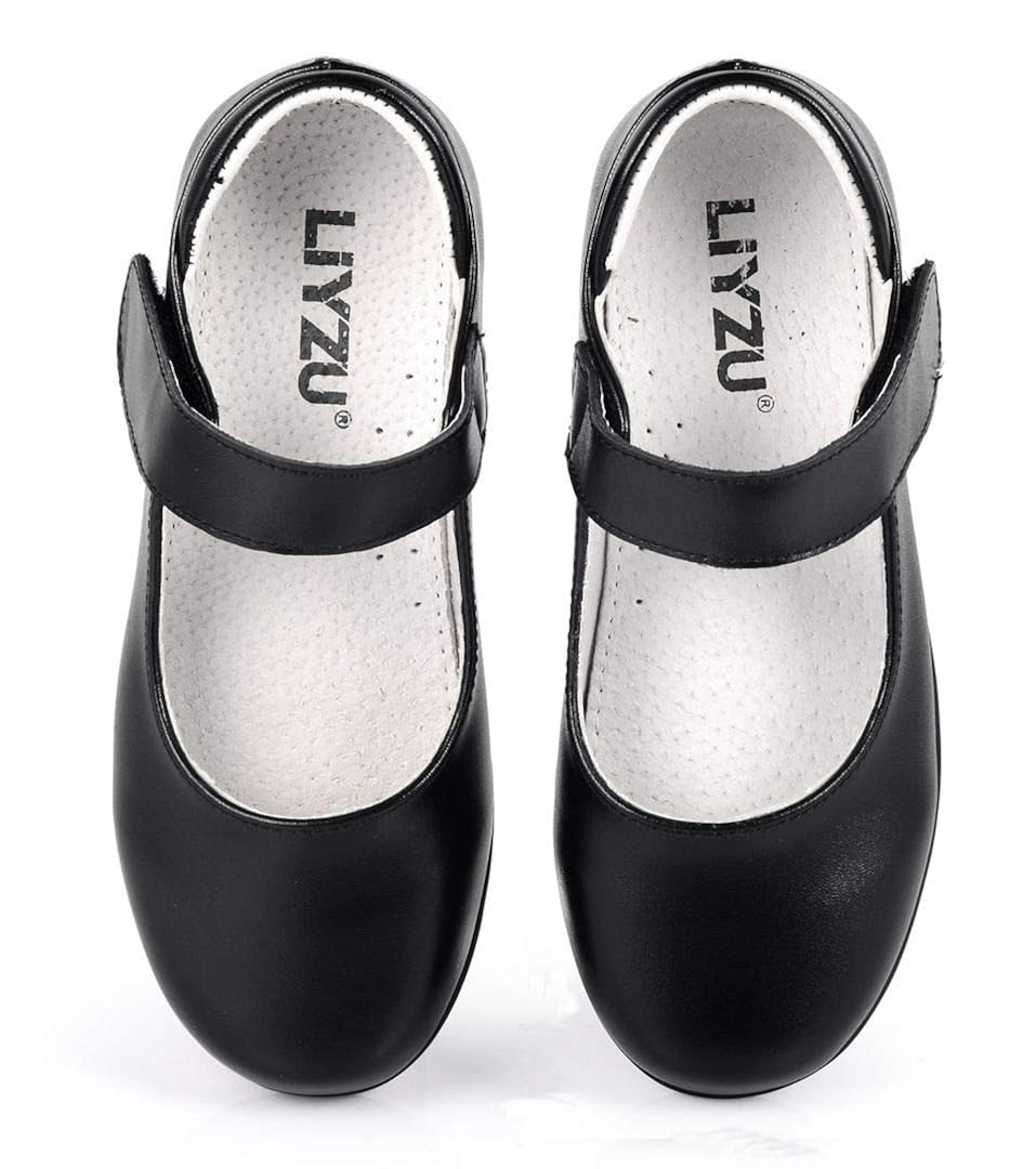 LIYZU Girls Leather Mary Jane School Uniform Shoes Toddler//Little Girl//Big Girl