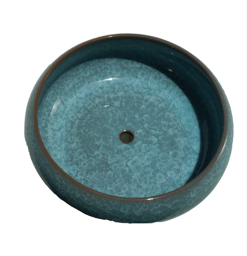 Big Succulent Plant Pots, Ceramic Ice Crack Cactus Plant Pot/Flower Planter Pot with Drainage for Home & Kitchen Decoration